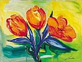 Tulips Canvas Paintings - Orange Tulips